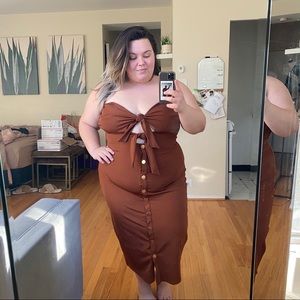 Unique Orange Button Down Dress
